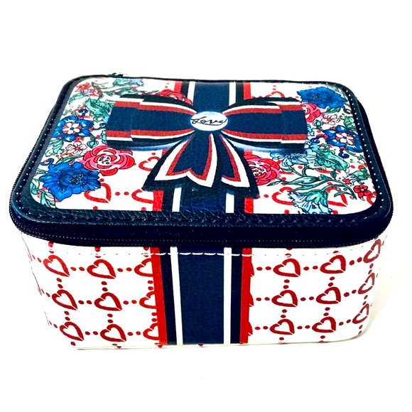 BRIGHTON “Be Your Kind of Beautiful!!” Love Bow Flowers Hearts Zip Jewelry Box - Picture 3 of 6